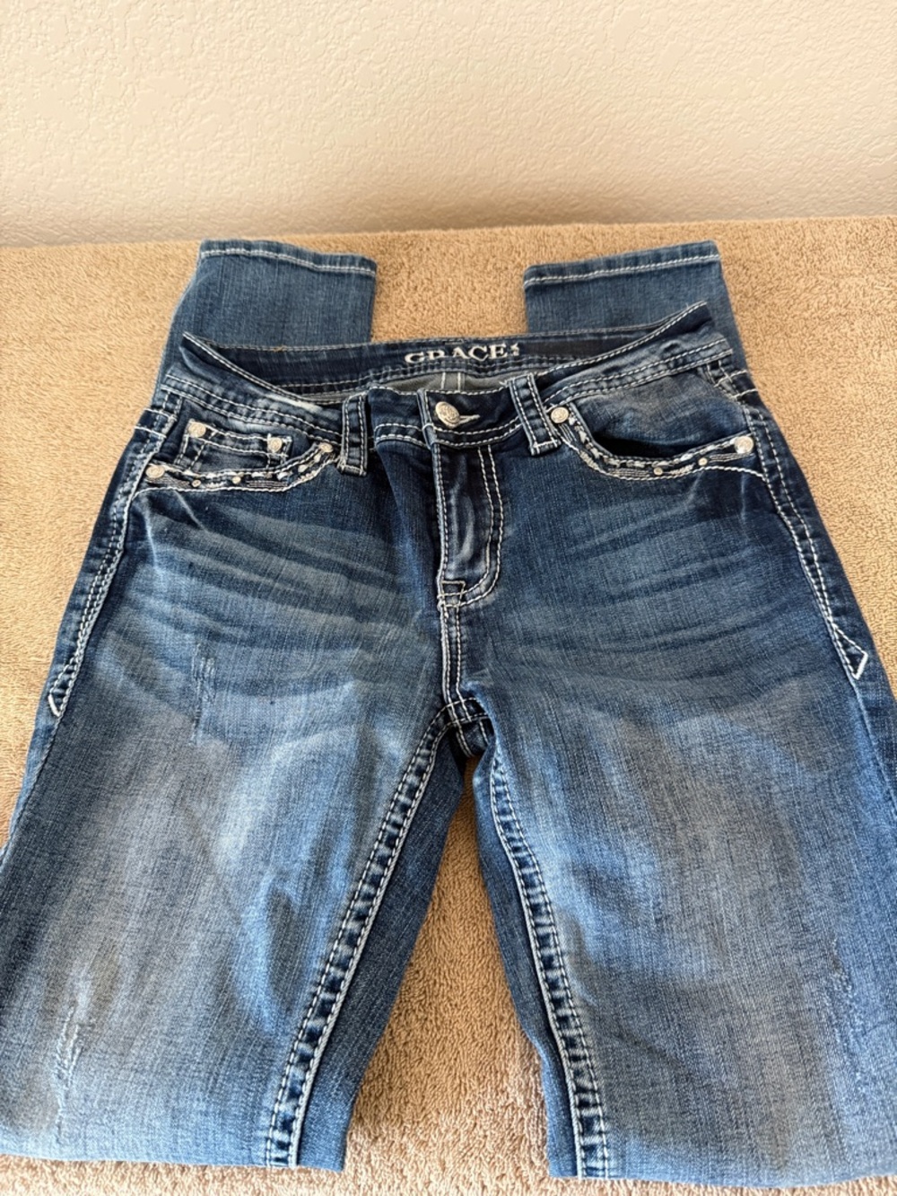 Grace in LA Women's Medium Blue Skinny Jeans